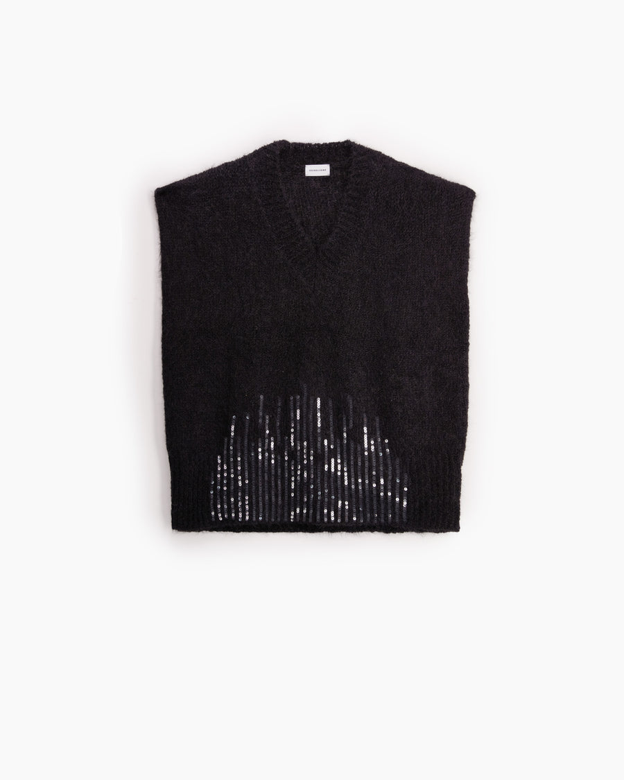 Scaglione PONCHO V PAILLETTES BLACK 2025