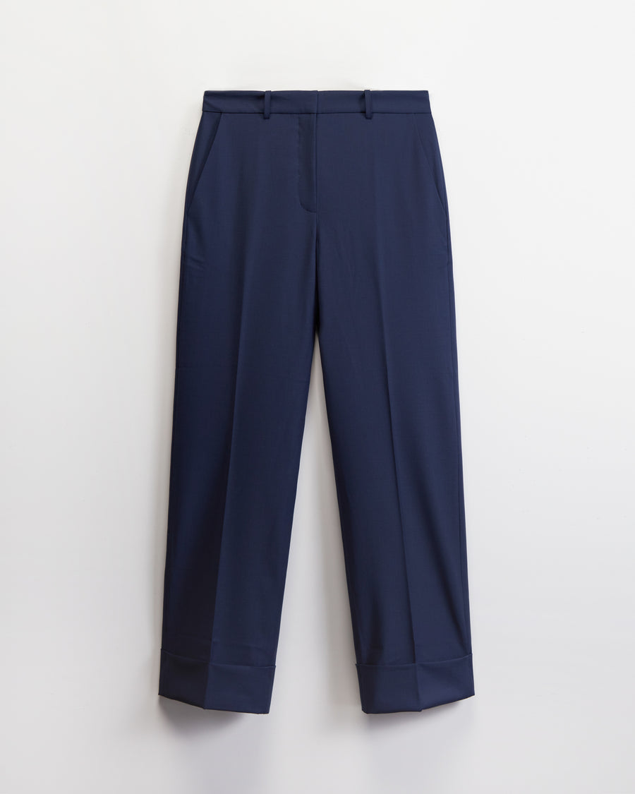 Scaglione PANTS PIEGA CENTALE MERINO NAVY Sottocosto