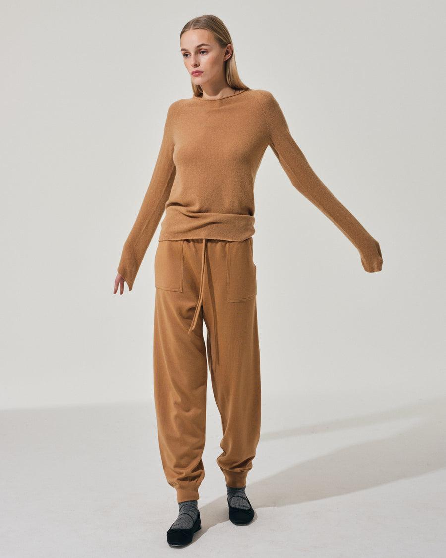 Scaglione PANTS FELPA MERINO CAMEL Offerta