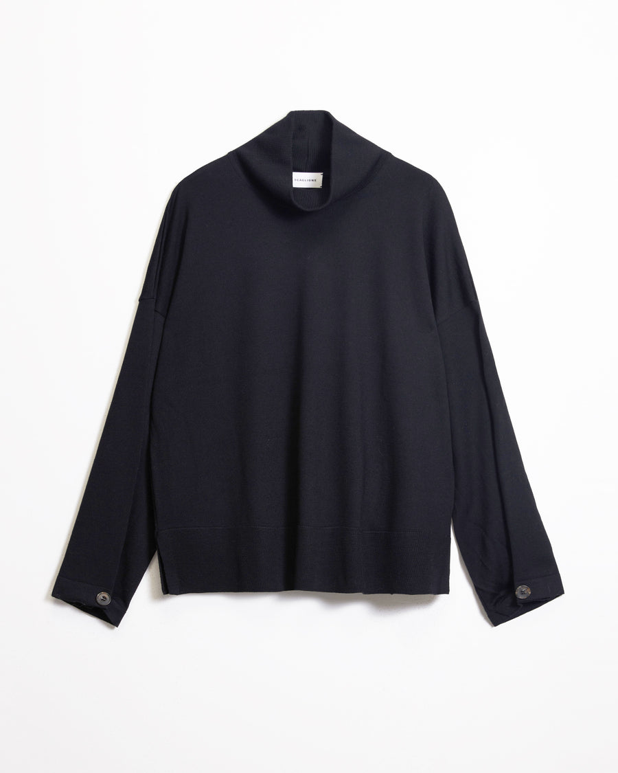 Scaglione TURTLE NECK SWEATSHIRT BLACK Economico