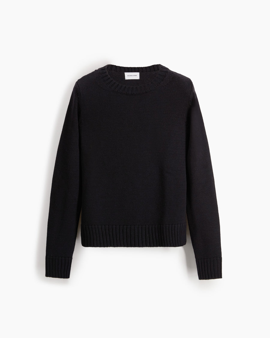 Scaglione ROUND NECK MERINO SOFT BLACK Vendita Calda