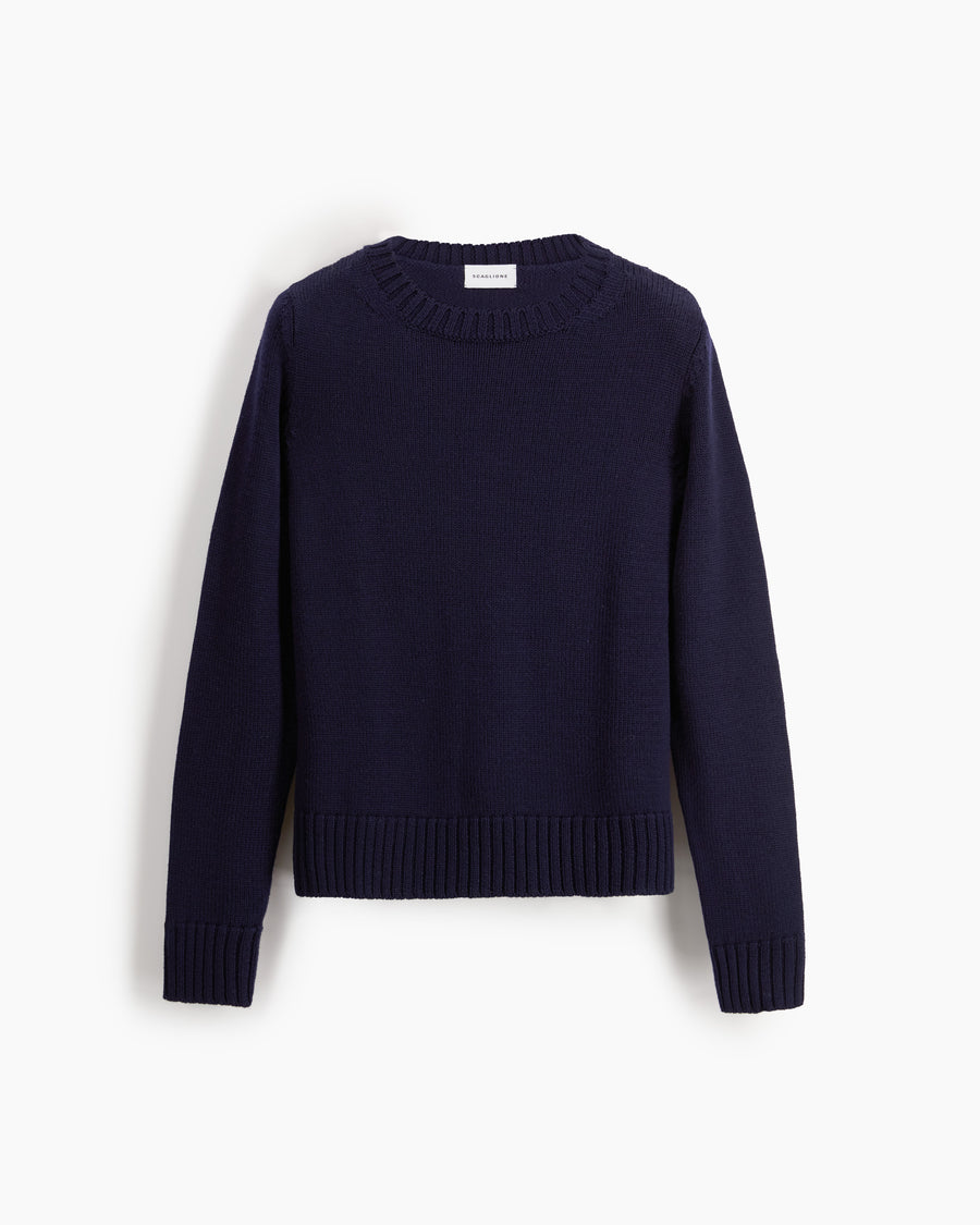 Scaglione ROUND NECK MERINO SOFT NAVY Saldi Di Fabbrica