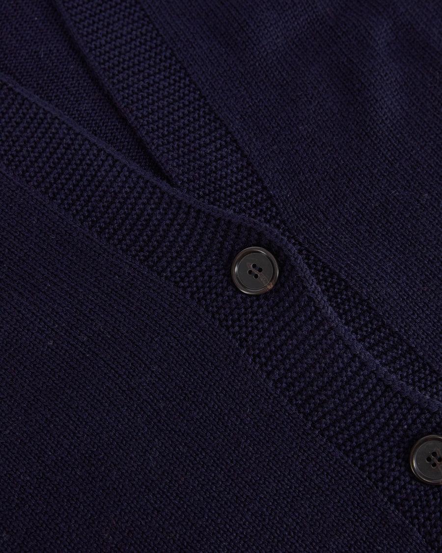 Scaglione CARDIGAN RAGLAN SEAMLESS MERINO NAVY In Linea
