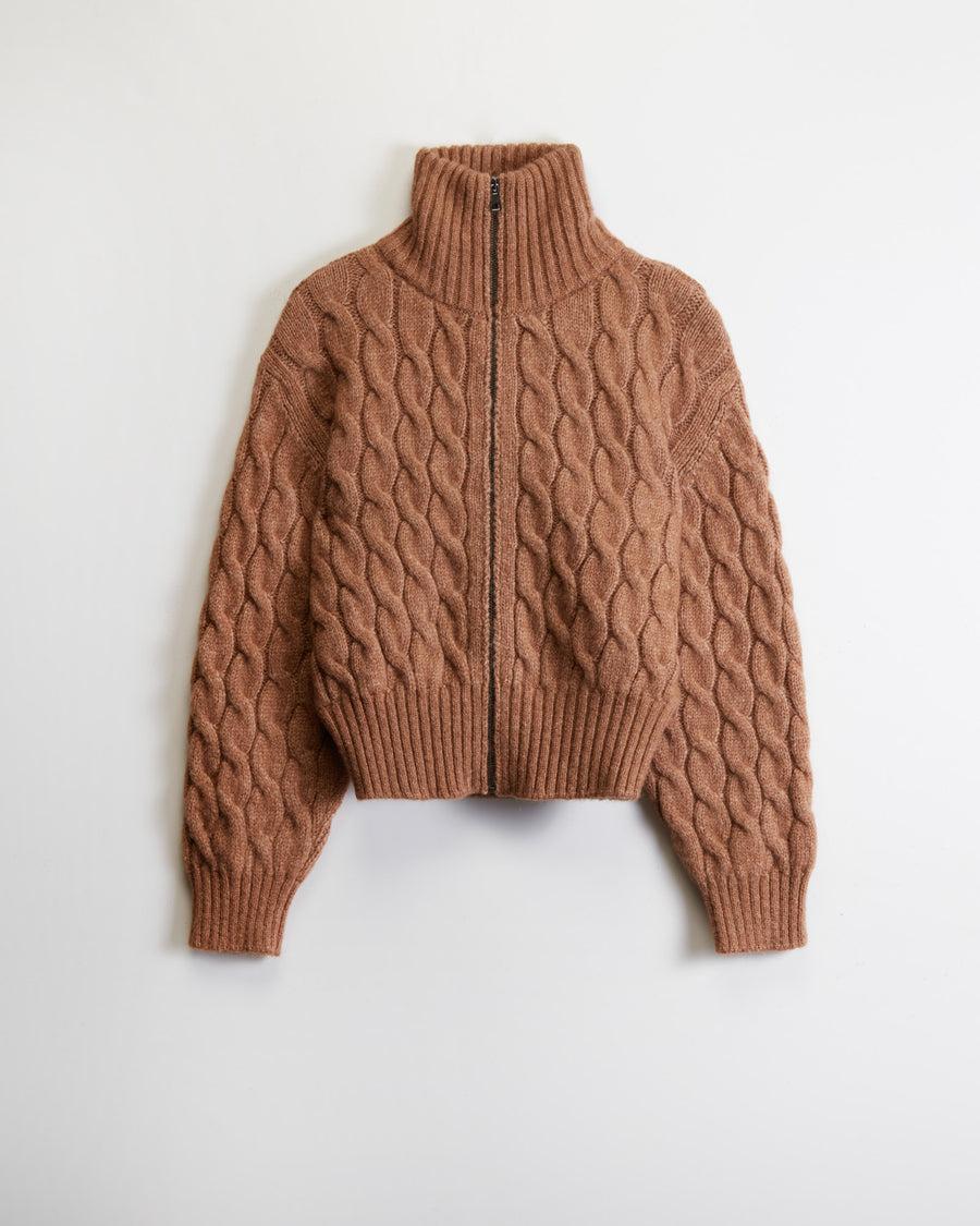 Scaglione BOMBER CORTO ZIP CABLES CARAMEL Vendita