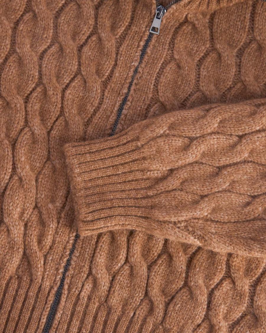Scaglione BOMBER CORTO ZIP CABLES CARAMEL Vendita