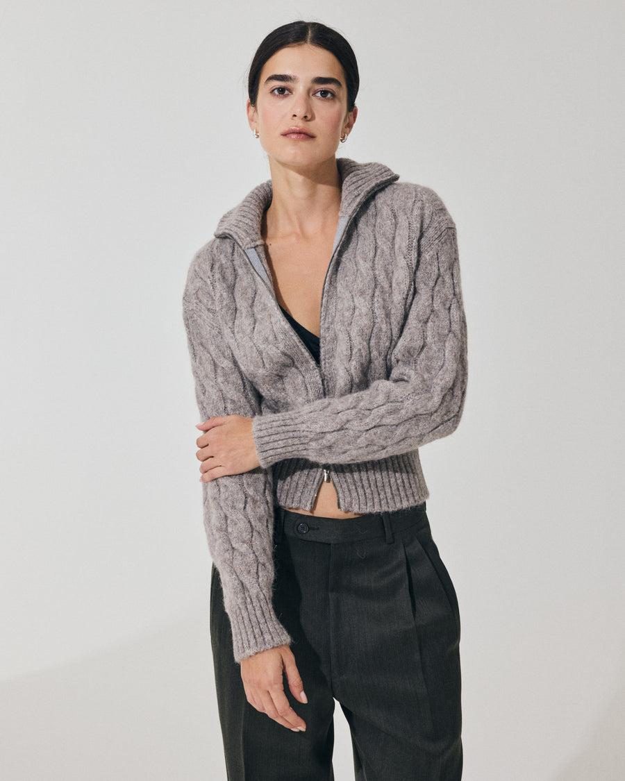 Scaglione BOMBER CORTO ZIP CABLES LTGREY Offerte stagionali