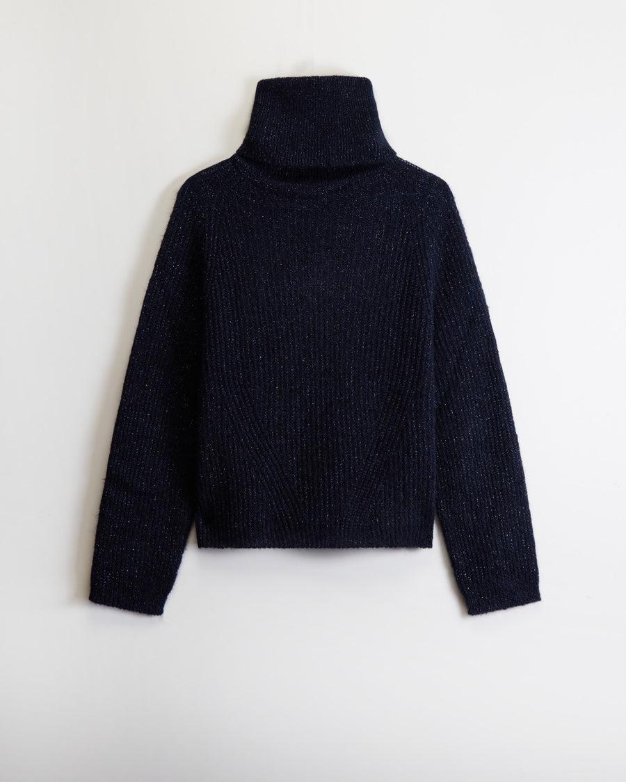 Scaglione TURTLE NECK RAGLAN GLITTER NAVY Affare Del Giorno