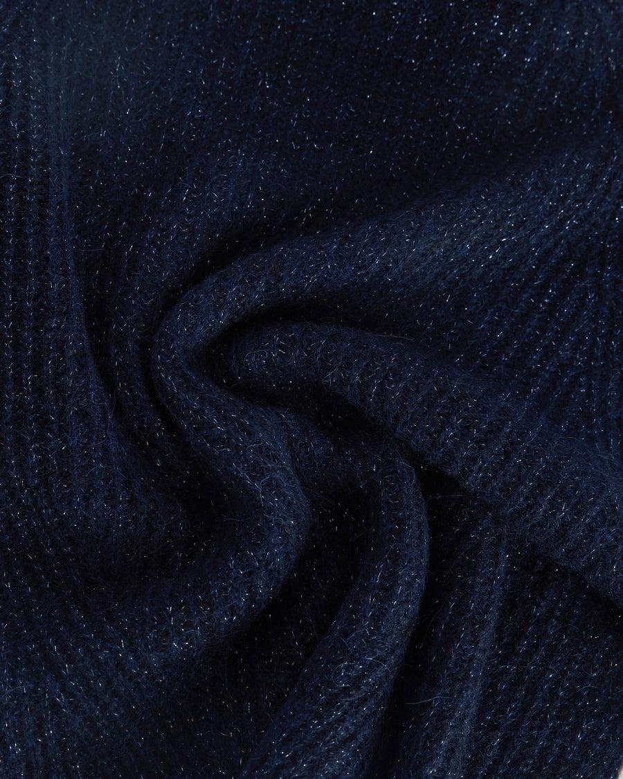 Scaglione TURTLE NECK RAGLAN GLITTER NAVY Affare Del Giorno