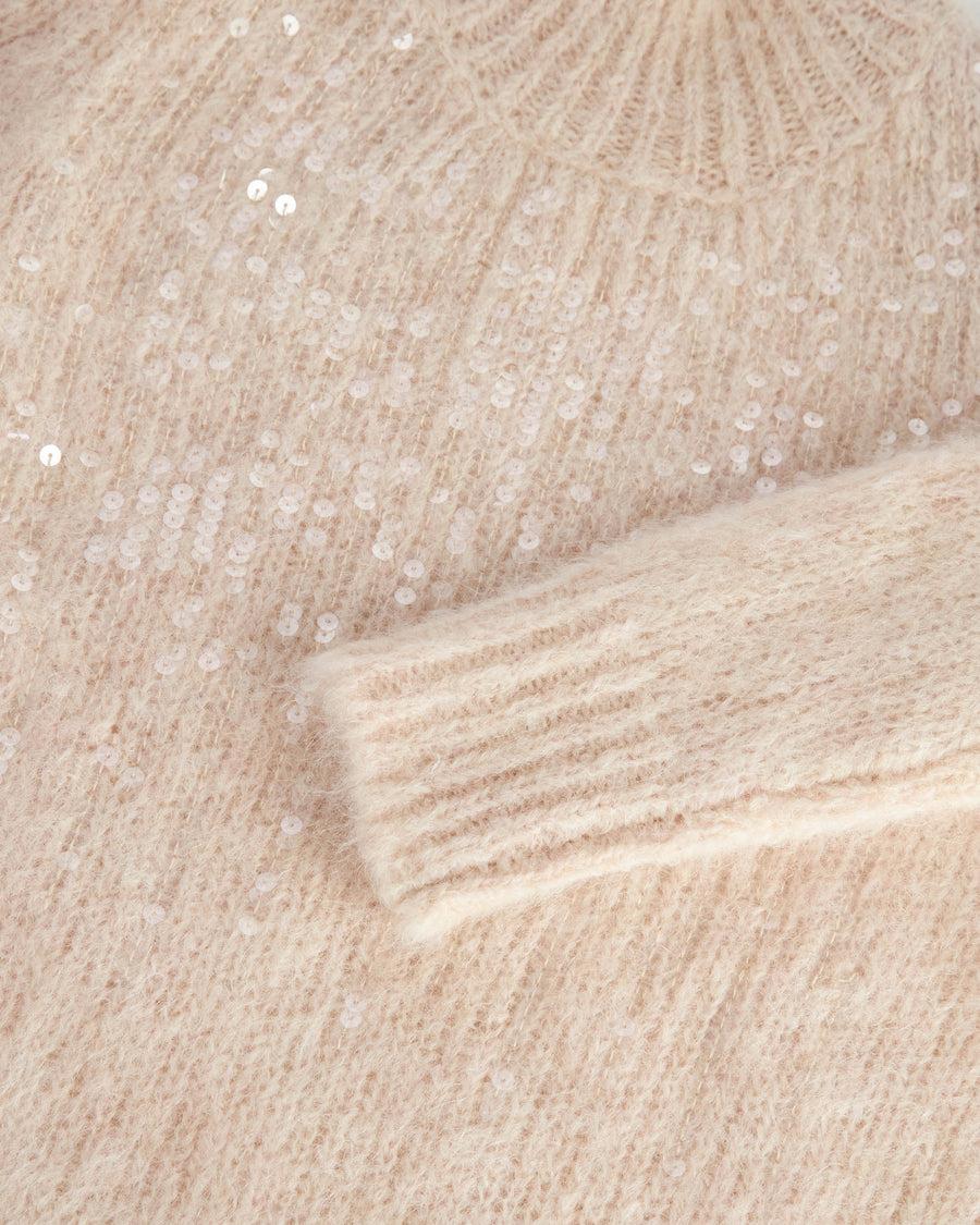 Scaglione T.NECK TRAPEZIO PAILLETTES SAND Saldi Di Fabbrica