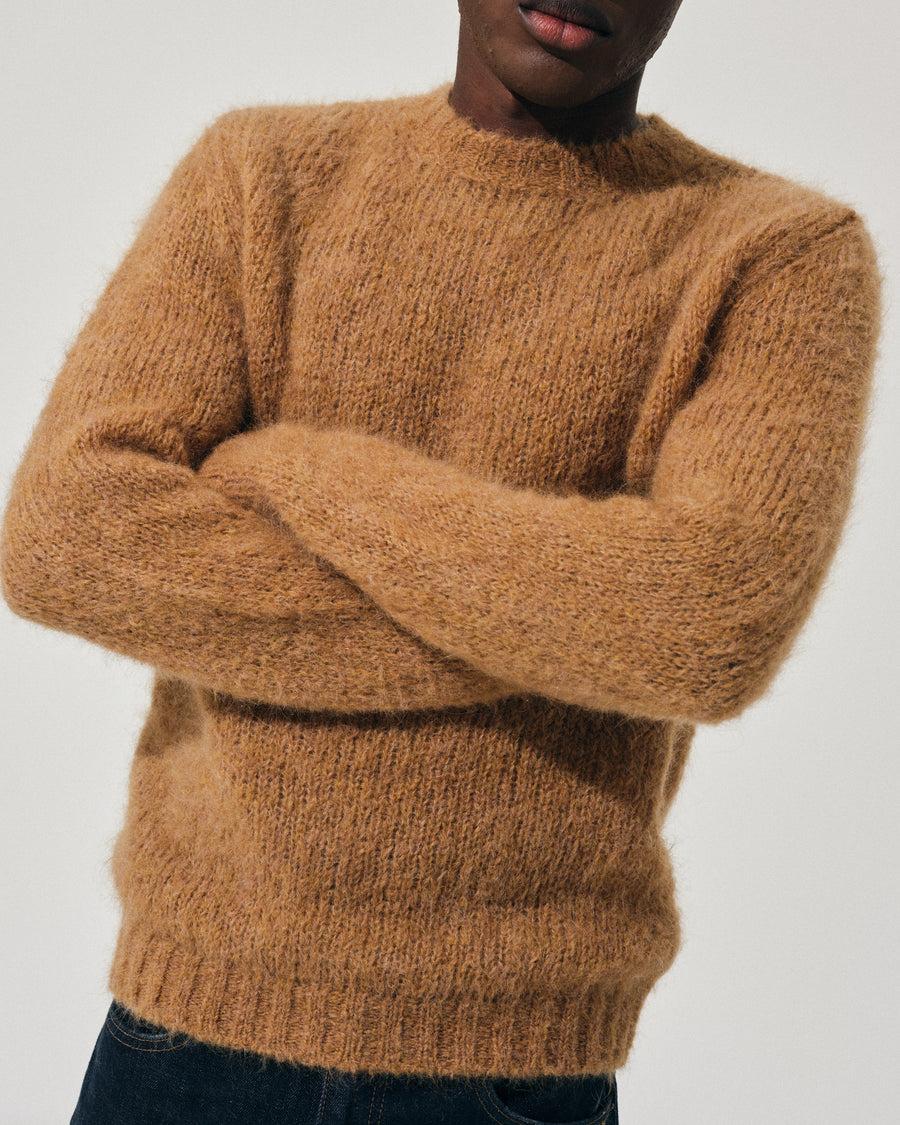 Scaglione ROUND NECK MESSY HAIR CARAMEL Nuova