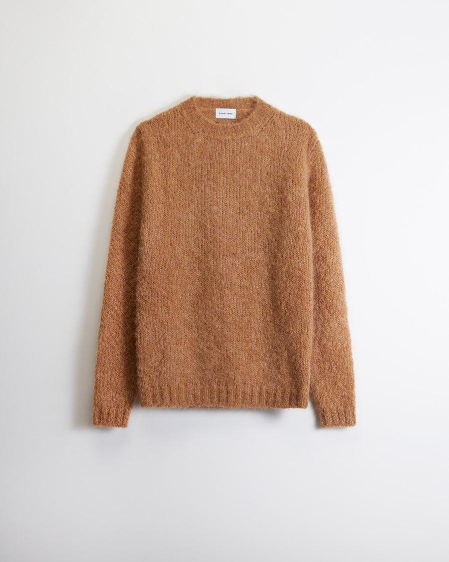Scaglione ROUND NECK MESSY HAIR CARAMEL Nuova