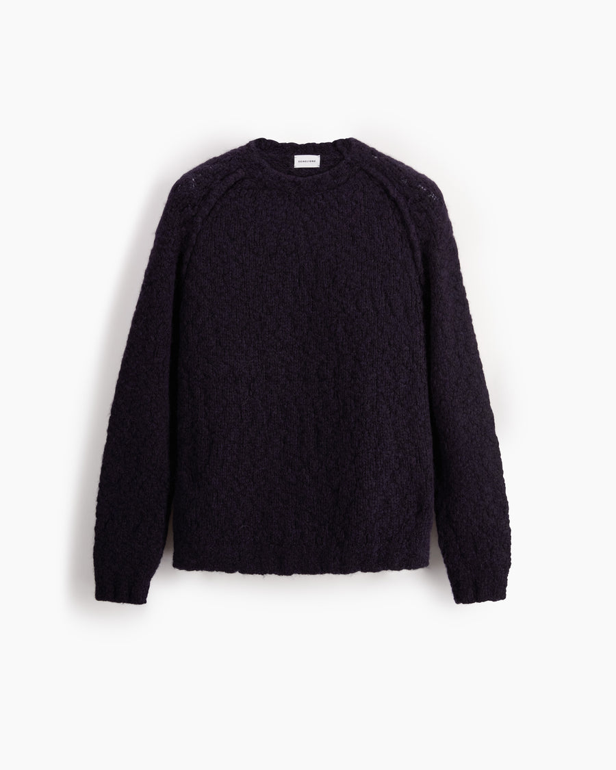 Scaglione ROUND NECK RAGLAN SOFT ALPACA NAVY Italy