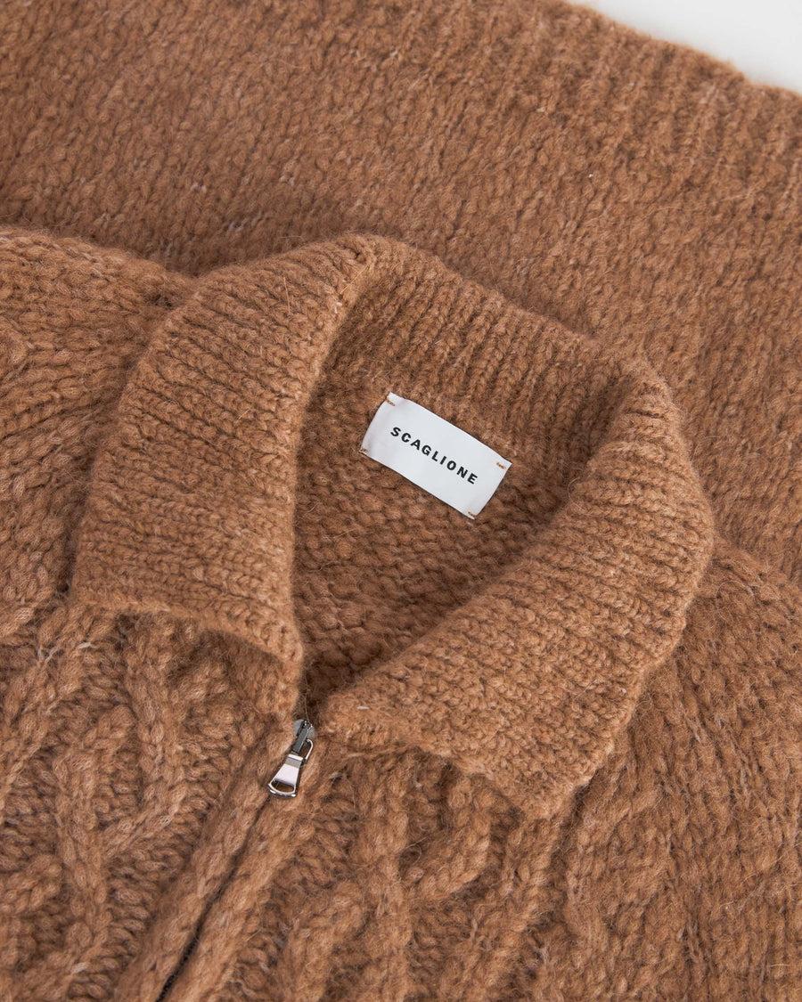 Scaglione ZIPPER ALPACA ARAN CARAMEL 2025