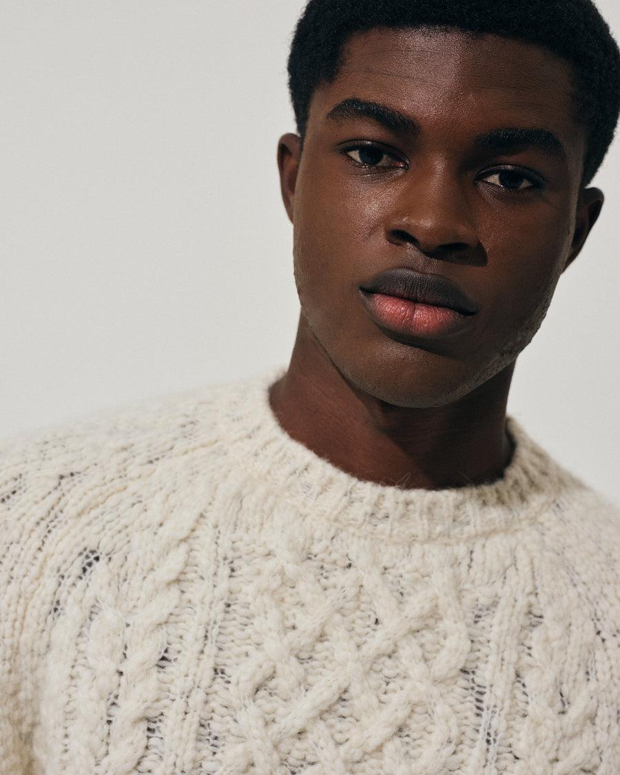 Scaglione ROUND NECK ALPACA ARAN MILK Sconti questo mese