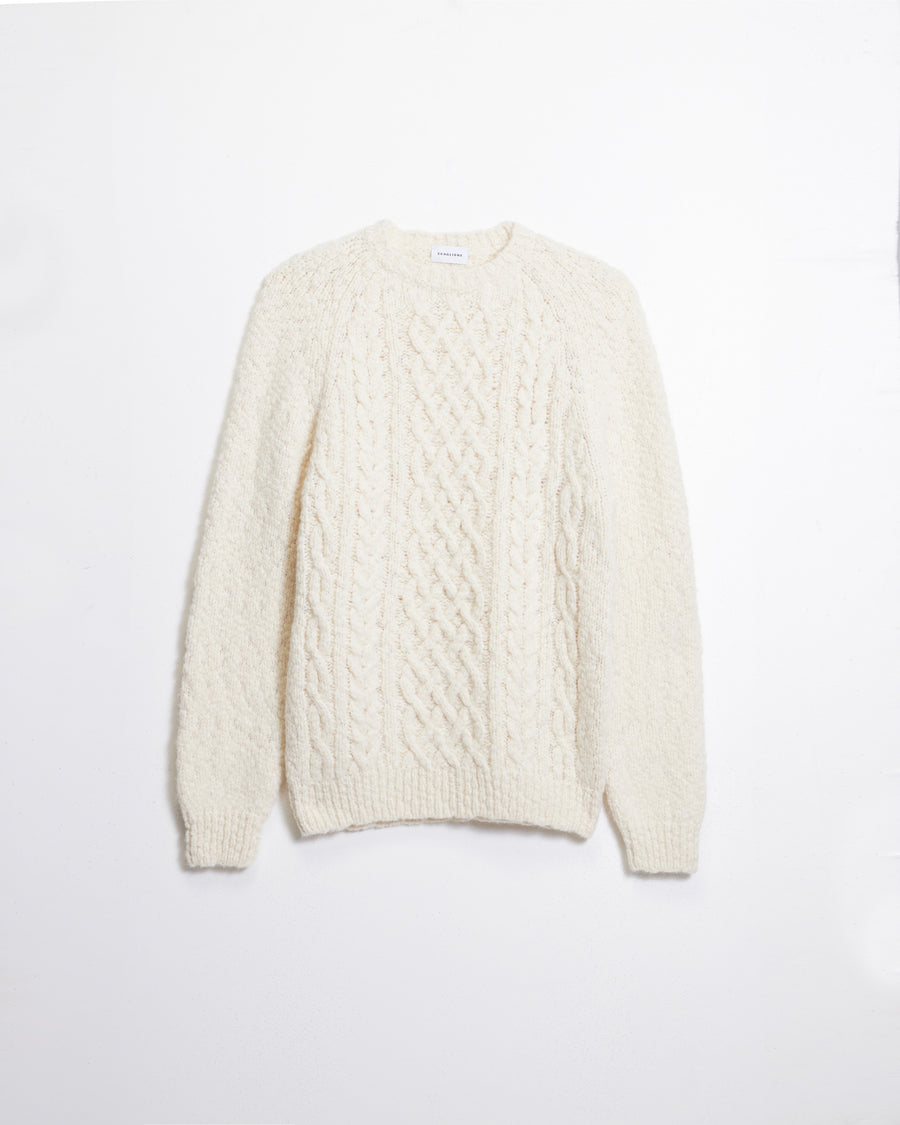 Scaglione ROUND NECK ALPACA ARAN MILK Sconti questo mese