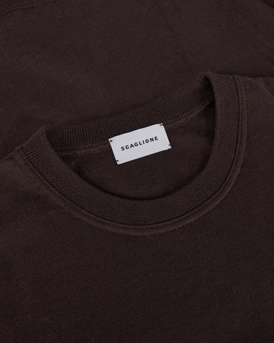 Scaglione ROUND NECK COMPACT MERINO EBANO Consegna Veloce