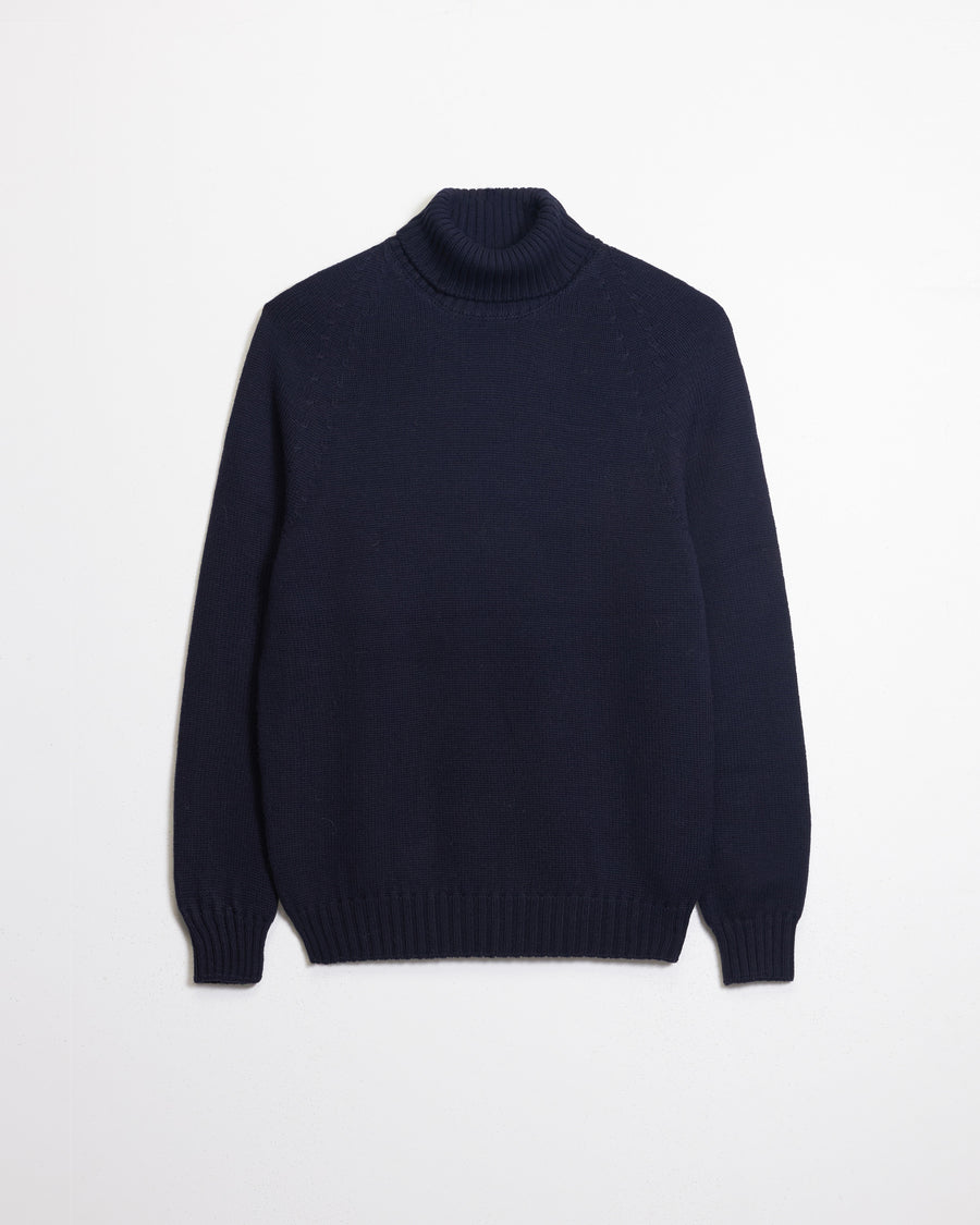 Scaglione TURTLE NECK RAGLAN SOFT MERINO NAVY Promozione Limitata