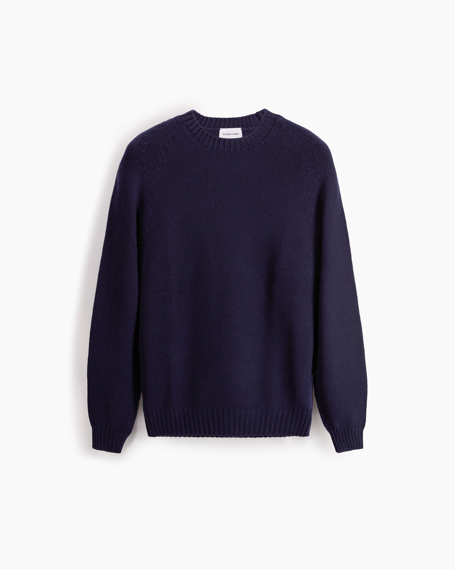Scaglione ROUND NECK RAGLAN SOFT MERINO NAVY Convenienza