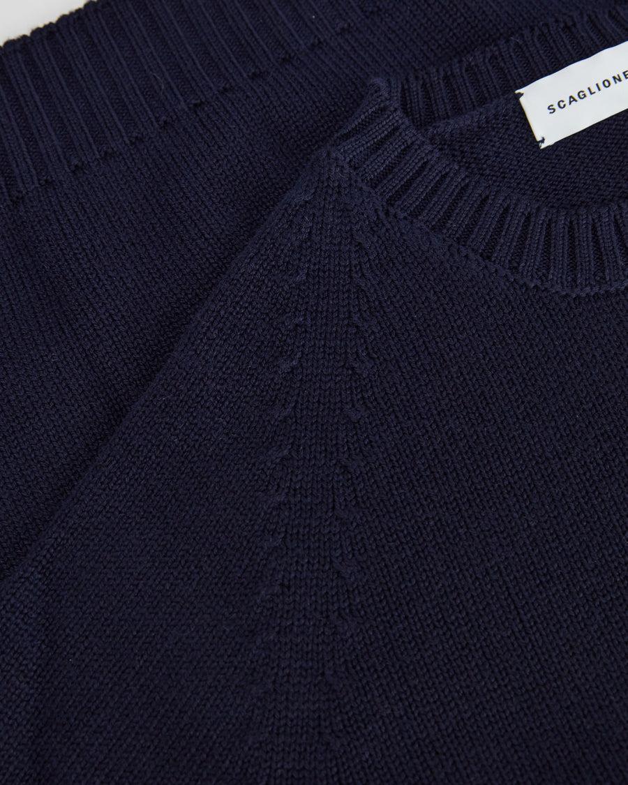 Scaglione ROUND NECK RAGLAN SOFT MERINO NAVY Convenienza