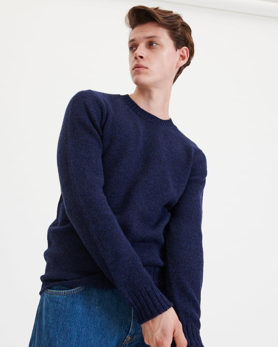 Scaglione ROUND NECK SEAMLESS SOFTWOOL NAVY Offerta