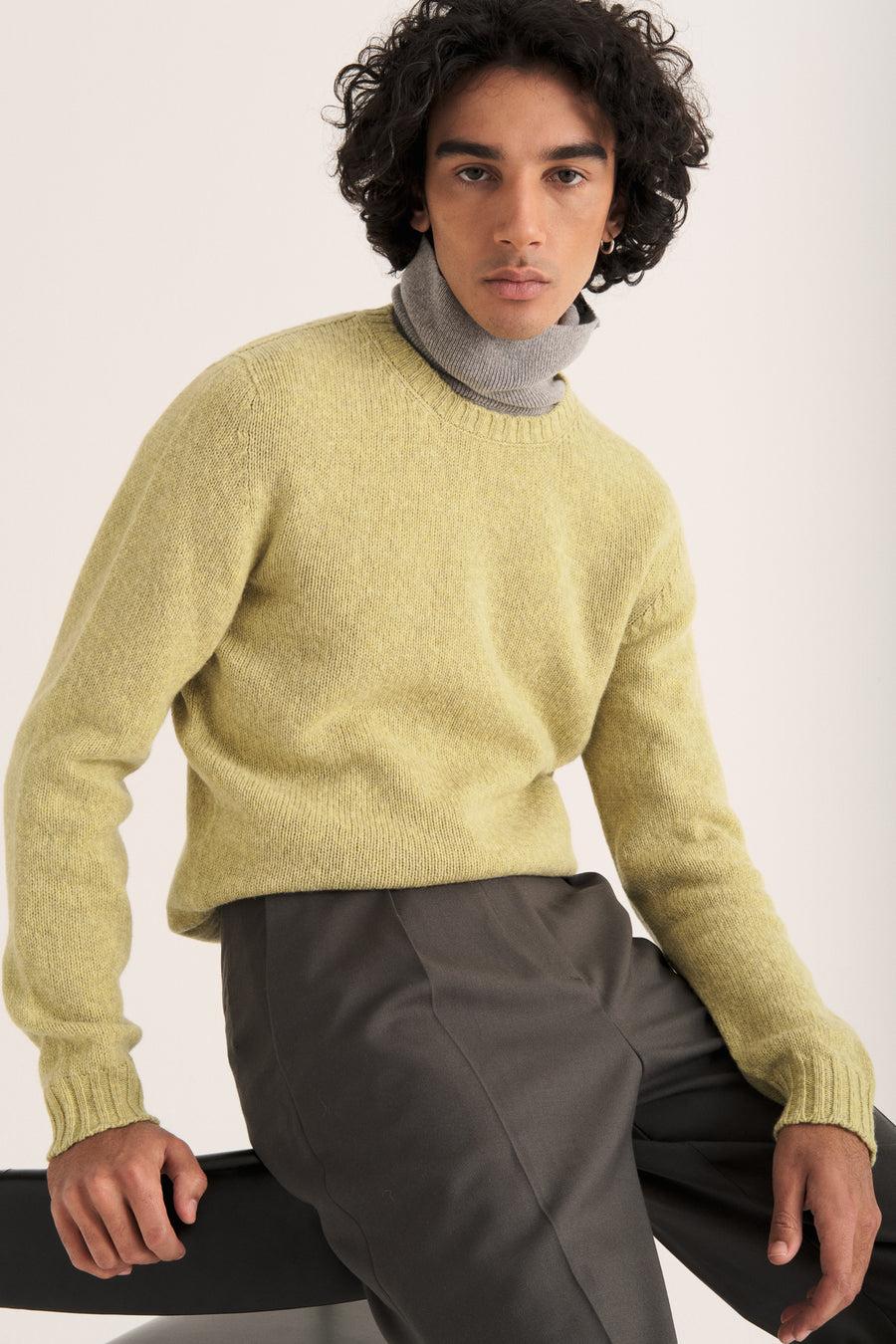 Scaglione ROUND NECK SEAMLESS SOFTWOOL LIME Economico