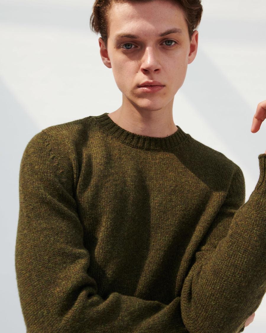 Scaglione ROUND NECK SEAMLESS SOFTWOOL ARMY Online