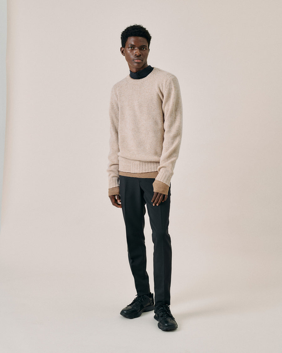 Scaglione ROUND NECK SEAMLESS SOFTWOOL DUNE Outlet