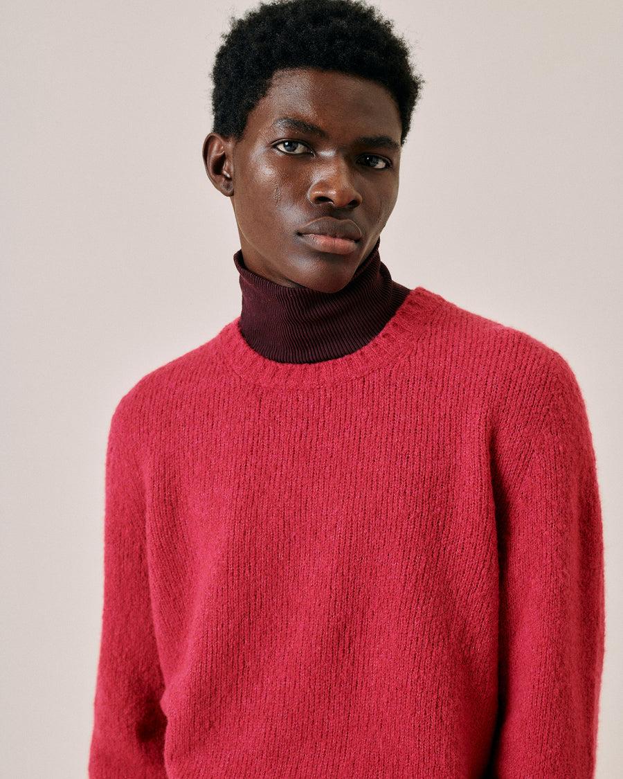 Scaglione ROUND NECK SEAMLESS PUFFED CASHMERE DAHLIA Saldi