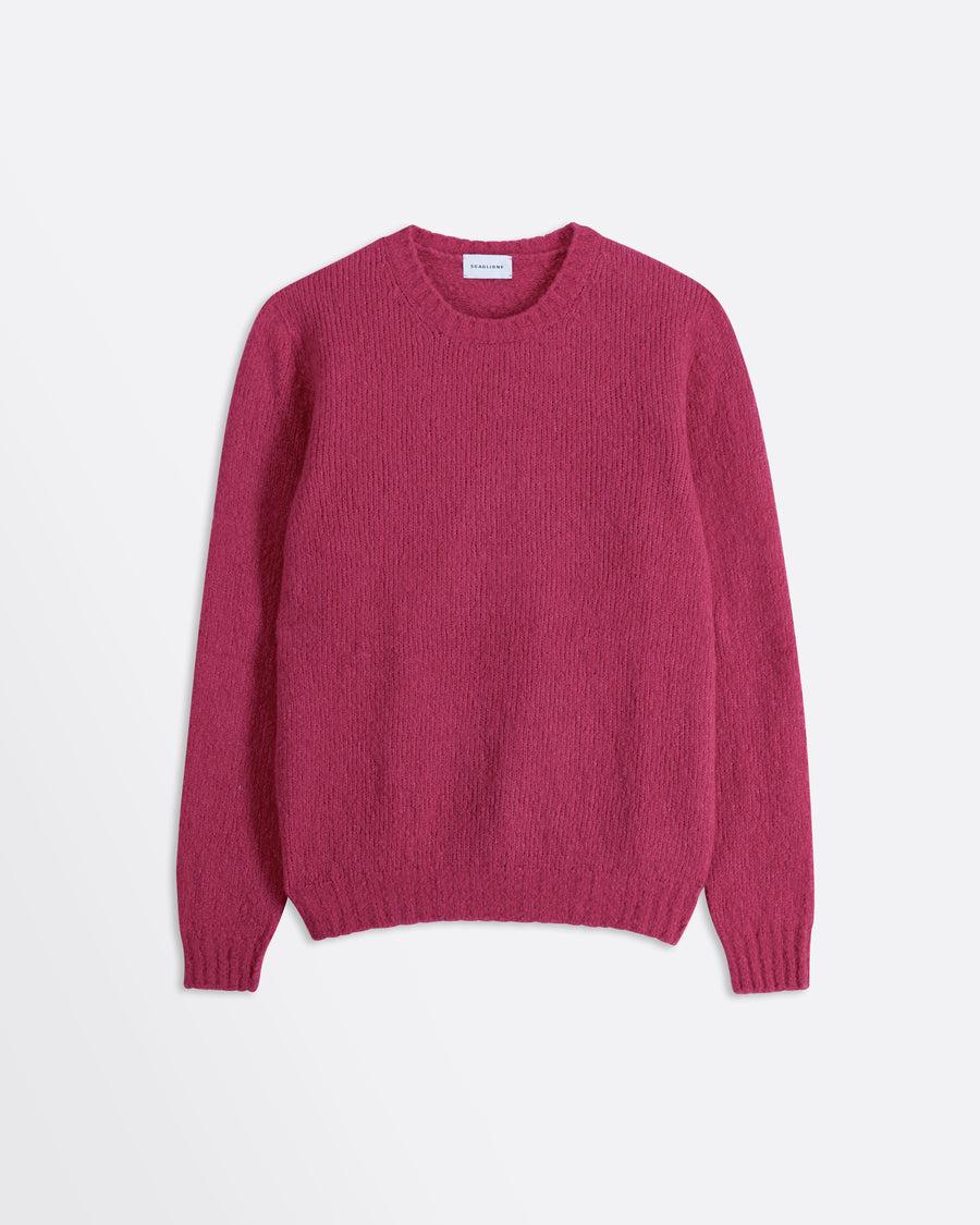 Scaglione ROUND NECK SEAMLESS PUFFED CASHMERE DAHLIA Saldi