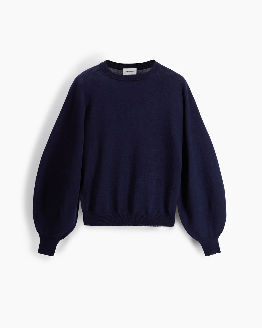 Scaglione ROUND NECK BOXY RAGLAN SEAMLESS MERINO NAVY Flash Sale