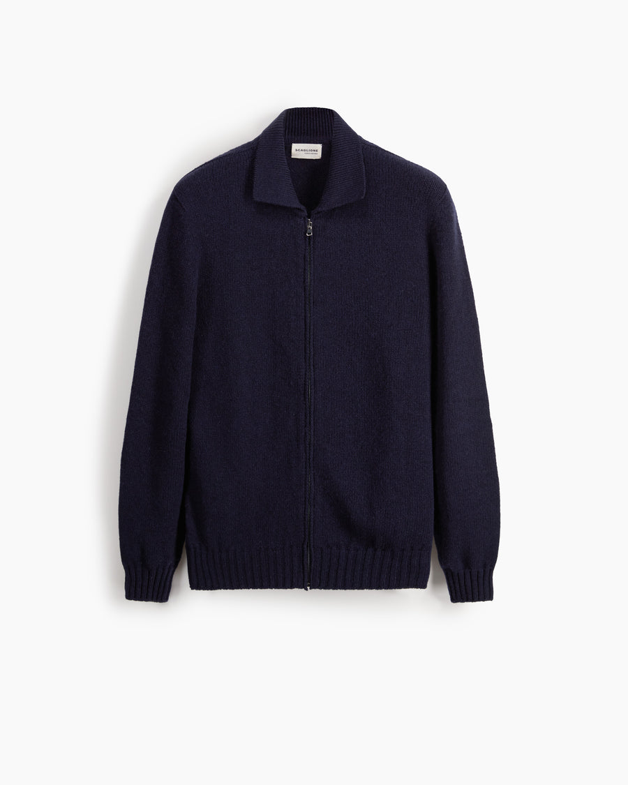 Scaglione POLO ZIPPER SOFT HYBRD CASHMERE NAVY Bestseller