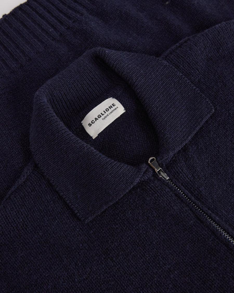 Scaglione POLO ZIPPER SOFT HYBRD CASHMERE NAVY Bestseller