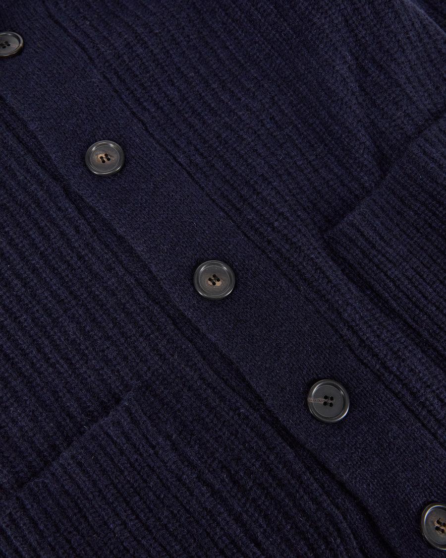 Scaglione CARDIGAN PANNOCCHIA HYBRD CASHMERE NAVY Offerte stagionali
