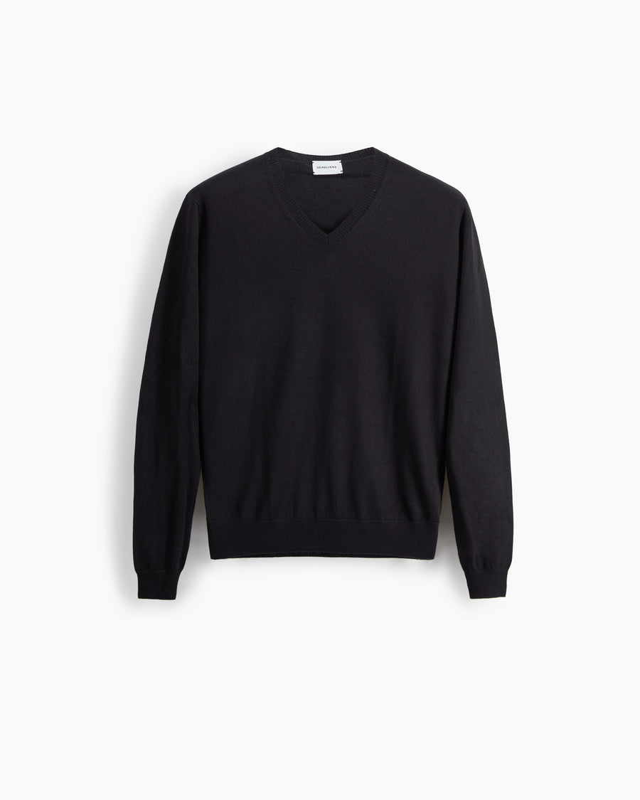 Scaglione V NECK CASH-SILK BLACK Prezzo basso
