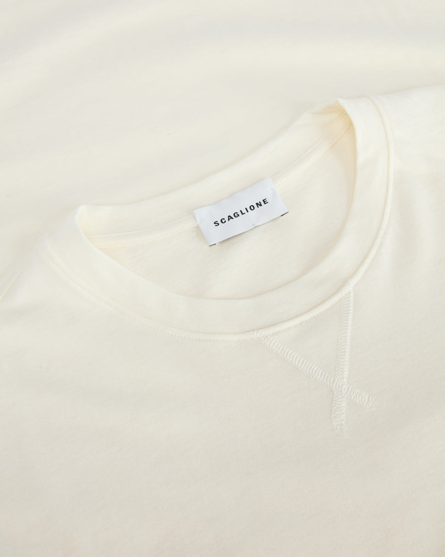 Scaglione T-SHIRT BASIC ML CASH-COTT MILK Latest stili