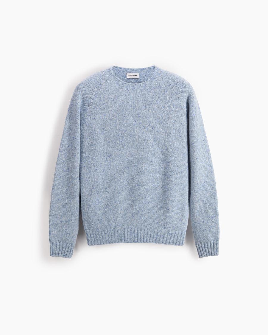 Scaglione ROUND NECK RAGLAN TWEEDMOULINE' CELESTE Fino al 55% di sconto