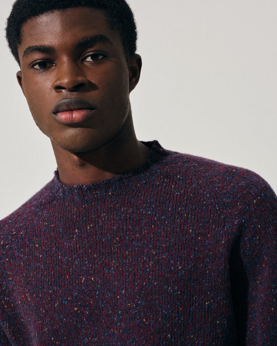 Scaglione ROUND NECK RAGLAN TWEEDMOULINE' NAVY Discount Store per i nuovi prodotti