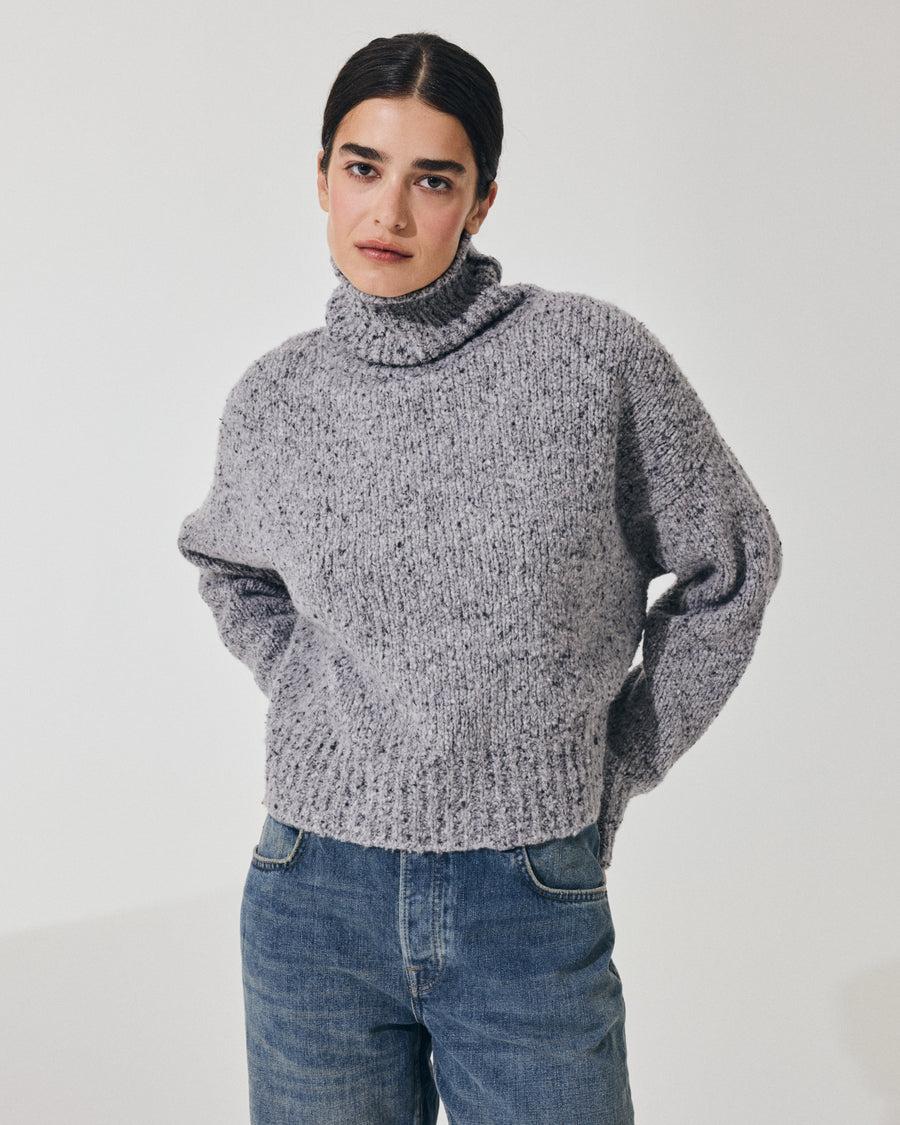 Scaglione MAXI PULL CASHMERE MULINE' GREY Trasporto libero internazionale