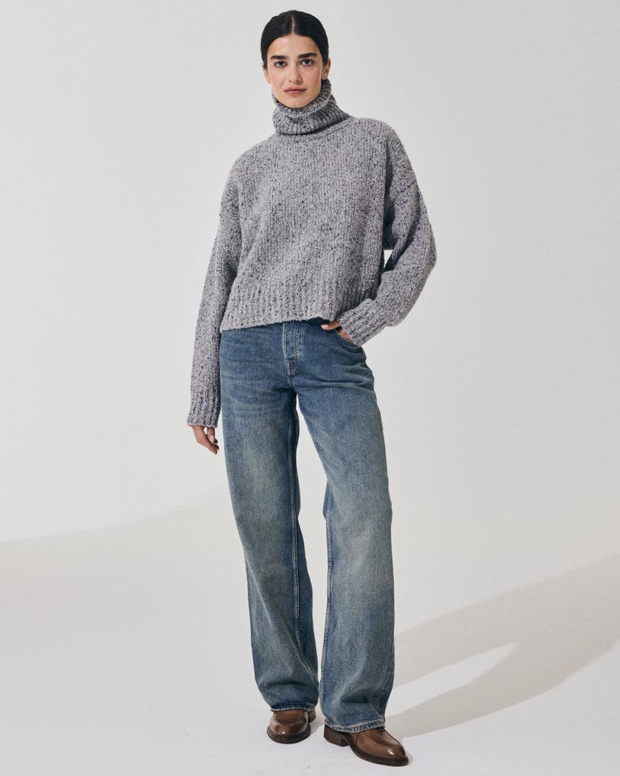 Scaglione MAXI PULL CASHMERE MULINE' GREY Trasporto libero internazionale