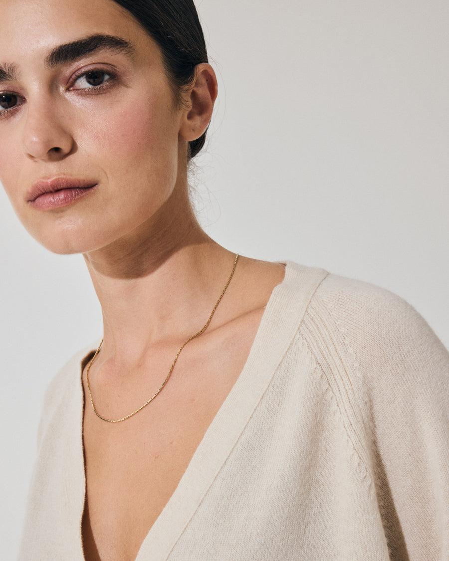Scaglione CARDIGAN RAGLAN RIBBED SIDES MILK Promozione Limitata