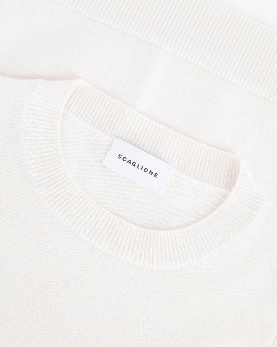Scaglione ROUND NECK RIBBED SIDES MILK Prezzo Ridotto