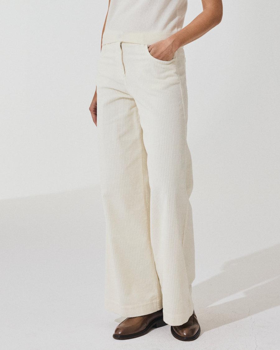 Scaglione PANT 5 TASCHE FLARE VELVET LATTE Convenienza