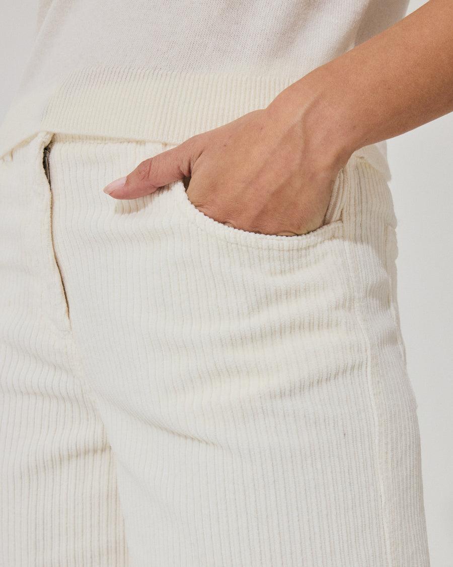 Scaglione PANT 5 TASCHE FLARE VELVET LATTE Convenienza