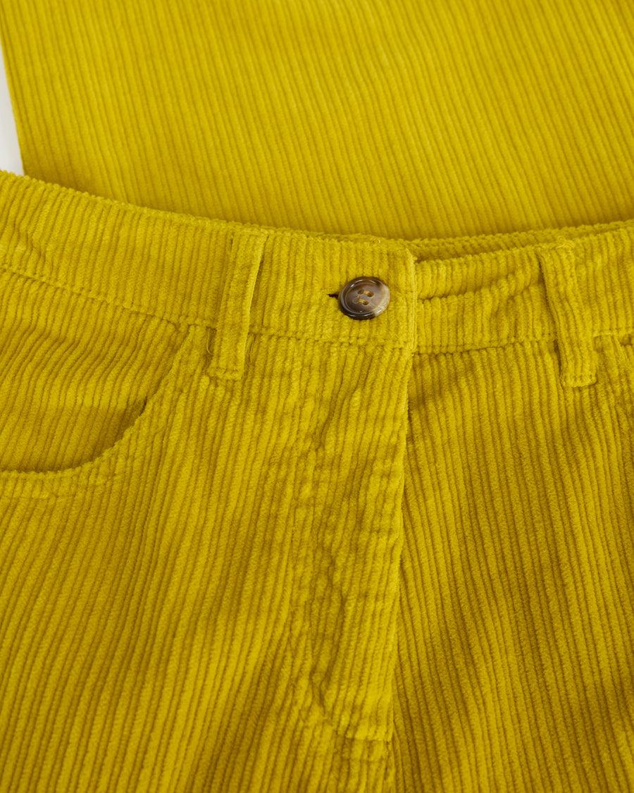 Scaglione PANT 5 TASCHE FLARE VELVET GIALLO Novità