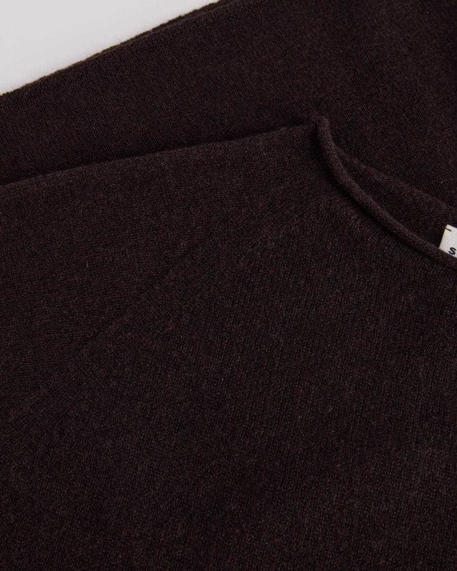 Scaglione ROUND NECK RAGLAN SEAMLESS HYBRID CASHMERE EBANO Comprare a buon mercato