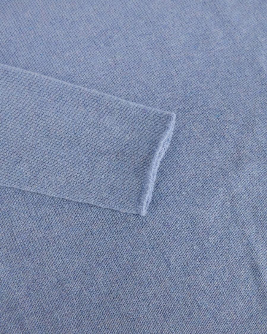 Scaglione ROUND NECK RAGLAN SEAMLESS HYBRID CASHMERE CELESTE Grande vendita