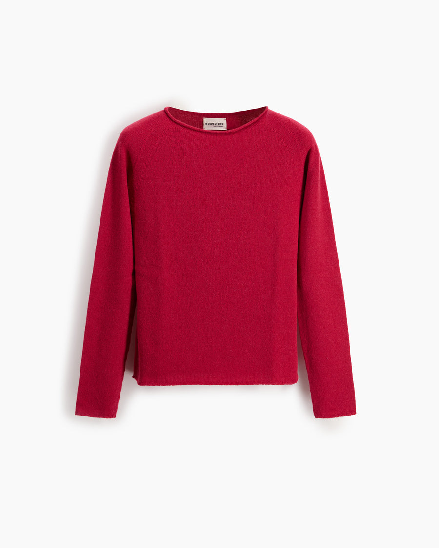 Scaglione ROUND NECK RAGLAN SEAMLESS HYBRID CASHMERE MAGENTA Flash Sale