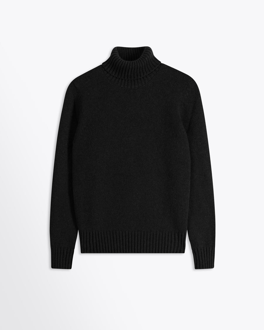 Scaglione TURTLE NECK SOFT HYBRID CASHMERE BLACK Black Friday