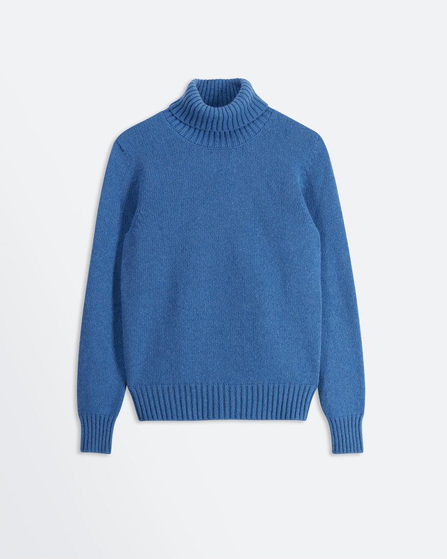 Scaglione TURTLE NECK SOFT HYBRID CASHMERE CORNFLOWER Cyber Monday