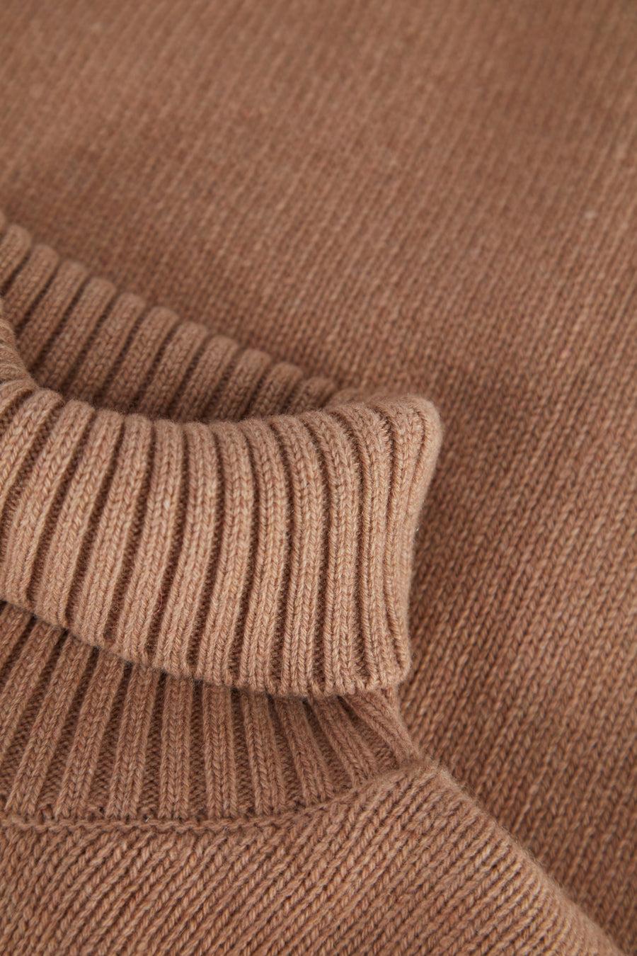 Scaglione TURTLE NECK SOFT HYBRID CASHMERE CARAMEL Offerta natalizia